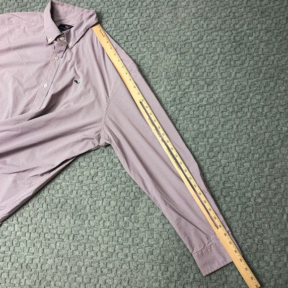 Vineyard Vines Shirt Mens XXL Blue Red White Check Button Up Whale Shirt Preppy - Picture 9 of 11